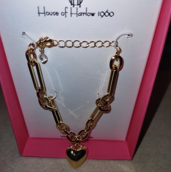 House of Harlow 1960 Jewelry - House of Harlow 1960 Gold Chain Heart Bracelet